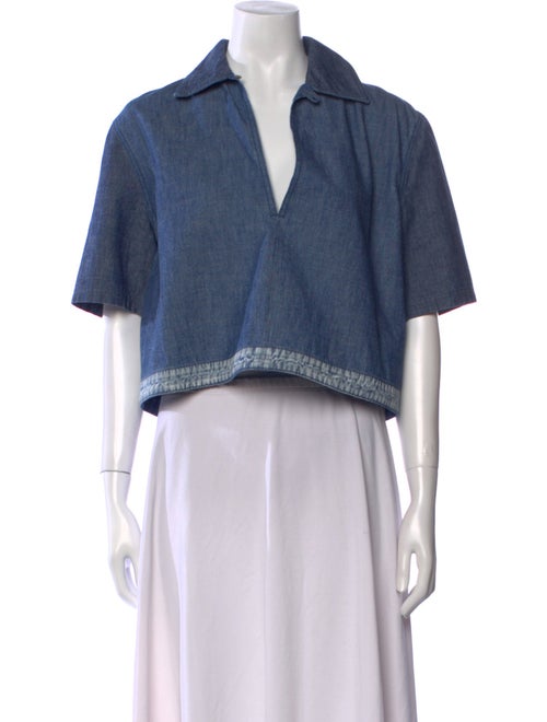 Loewe Paula's Ibiza V-Neck Short Sleeve Crop Top