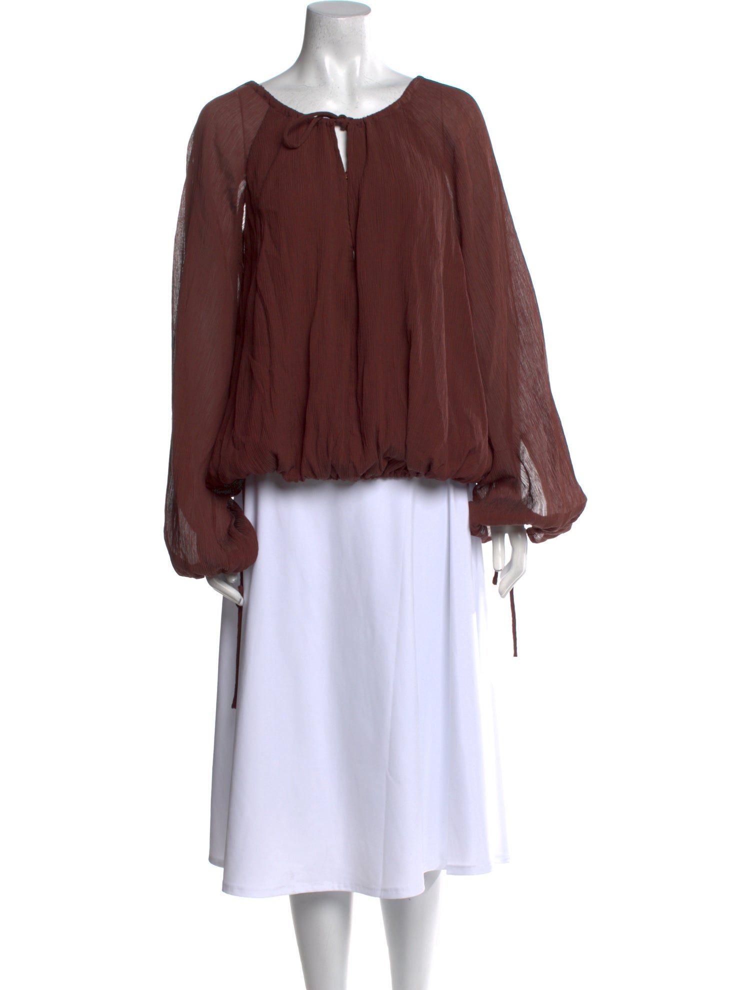 Loewe Paula's Ibiza Scoop Neck Long Sleeve Blouse