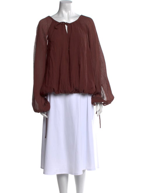 Loewe Paula's Ibiza Scoop Neck Long Sleeve Blouse