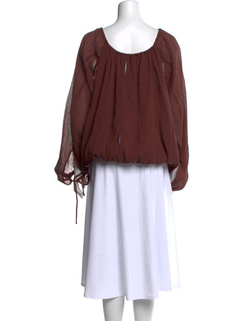 Loewe Paula's Ibiza Scoop Neck Long Sleeve Blouse