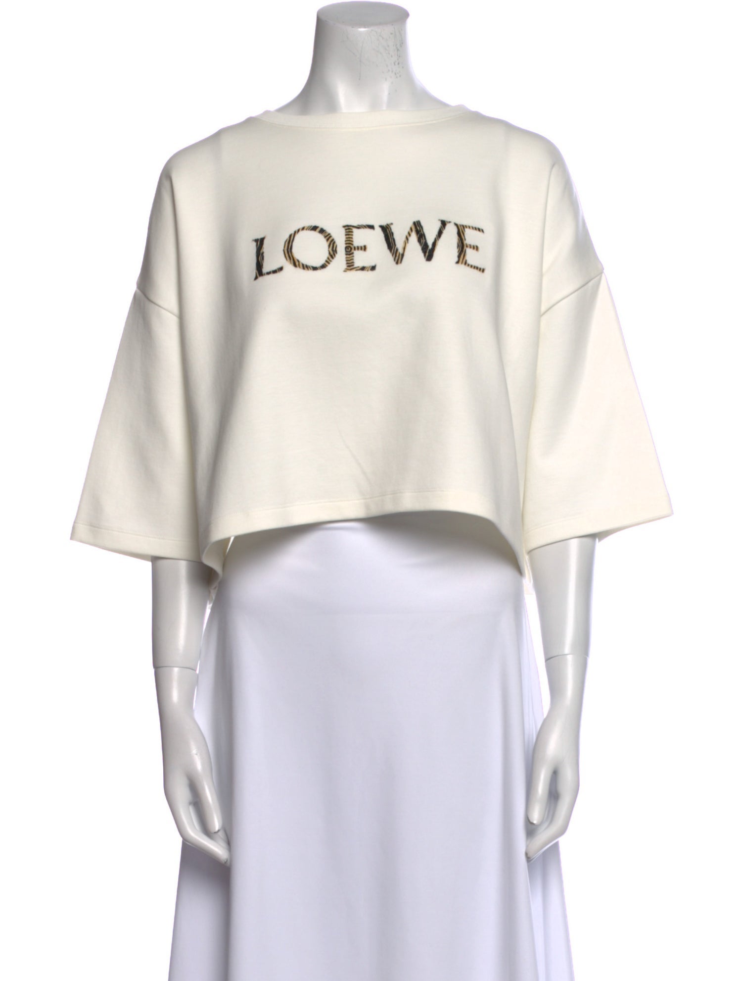 Loewe Paula's Ibiza Graphic Print Bateau Neckline Crop Top