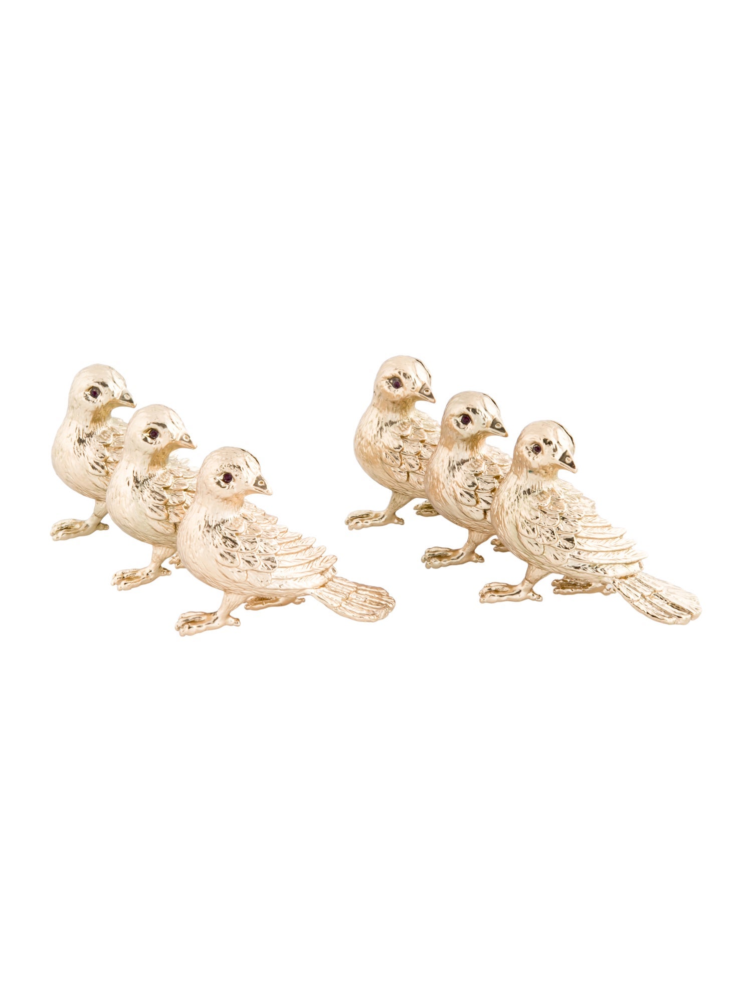 L'Objet Name Card Holder Bird Gold Set Of 6
