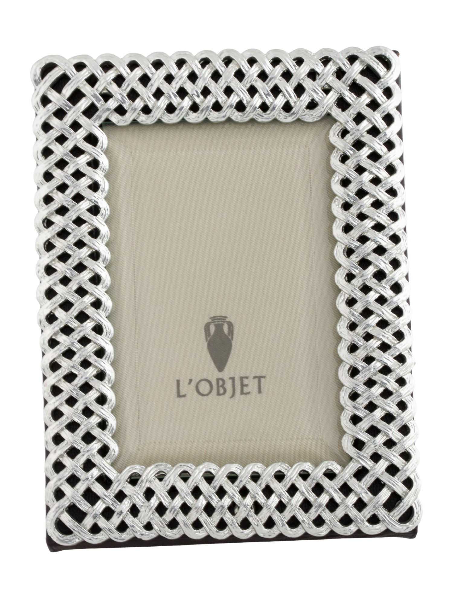 L'Objet Braid Platinum Picture Frame, 8" x 10"