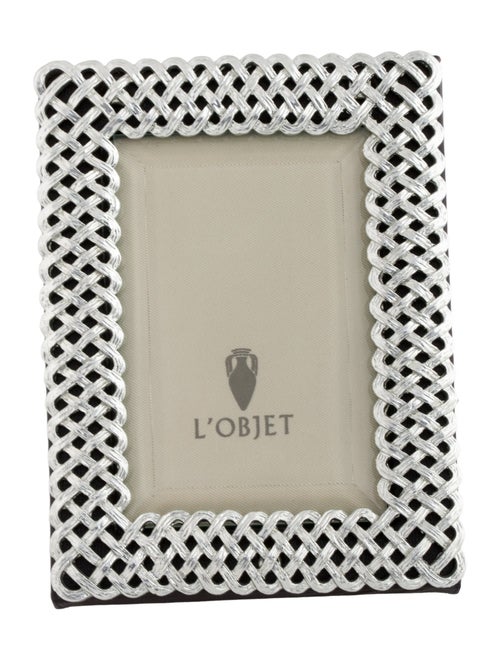 L'Objet Braid Platinum Picture Frame, 3" x 4"