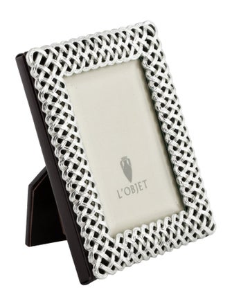 L'Objet Braid Platinum Picture Frame, 3" x 4"