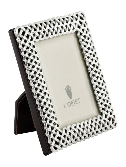 L'Objet Braid Platinum Picture Frame, 3" x 4"