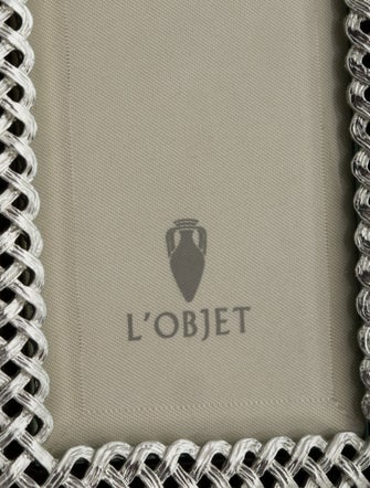 L'Objet Braid Platinum Picture Frame, 3" x 4"