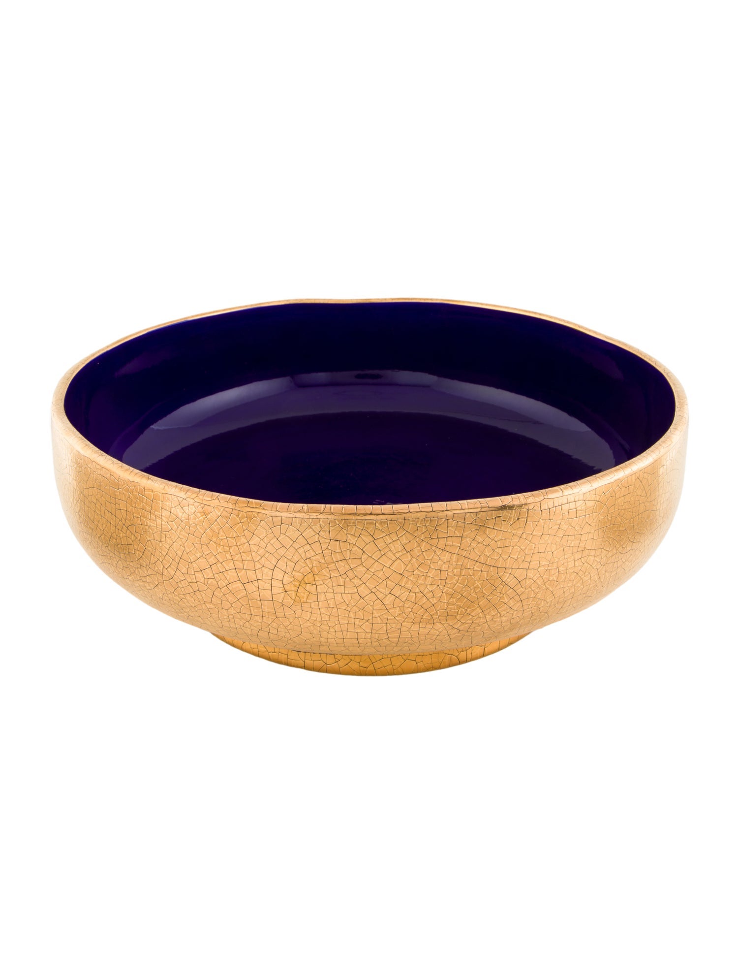 L'Objet Crackle Cobalt Centerpiece Bowl