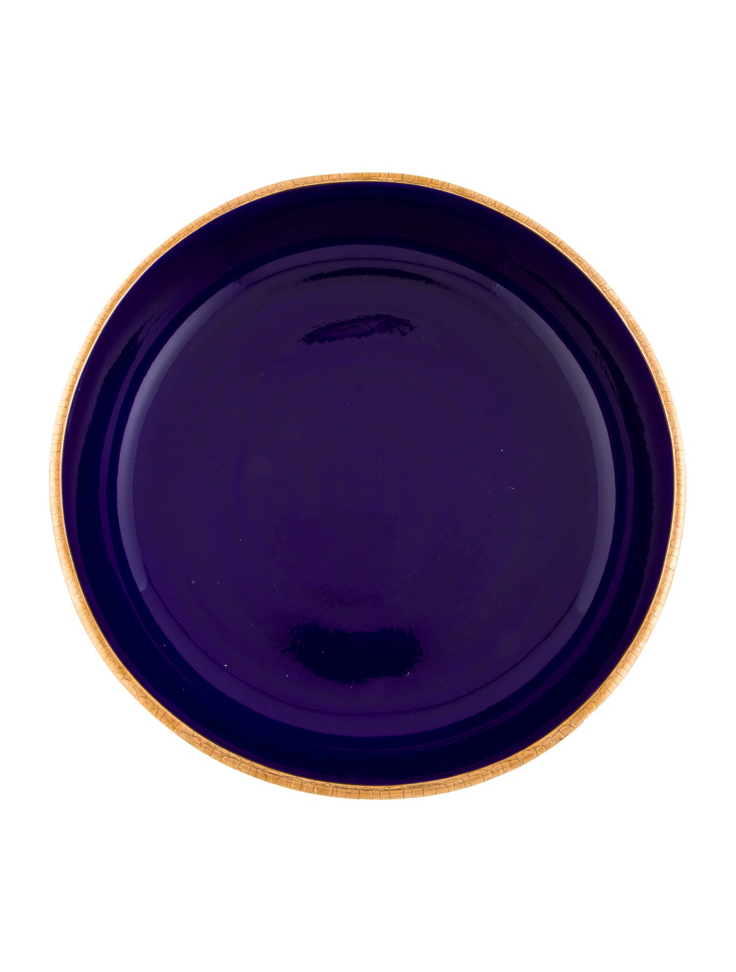 L'Objet Crackle Cobalt Centerpiece Bowl