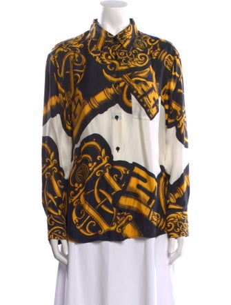 Louis Vuitton x FORNASETTI 2021 Silk Button-Up Top