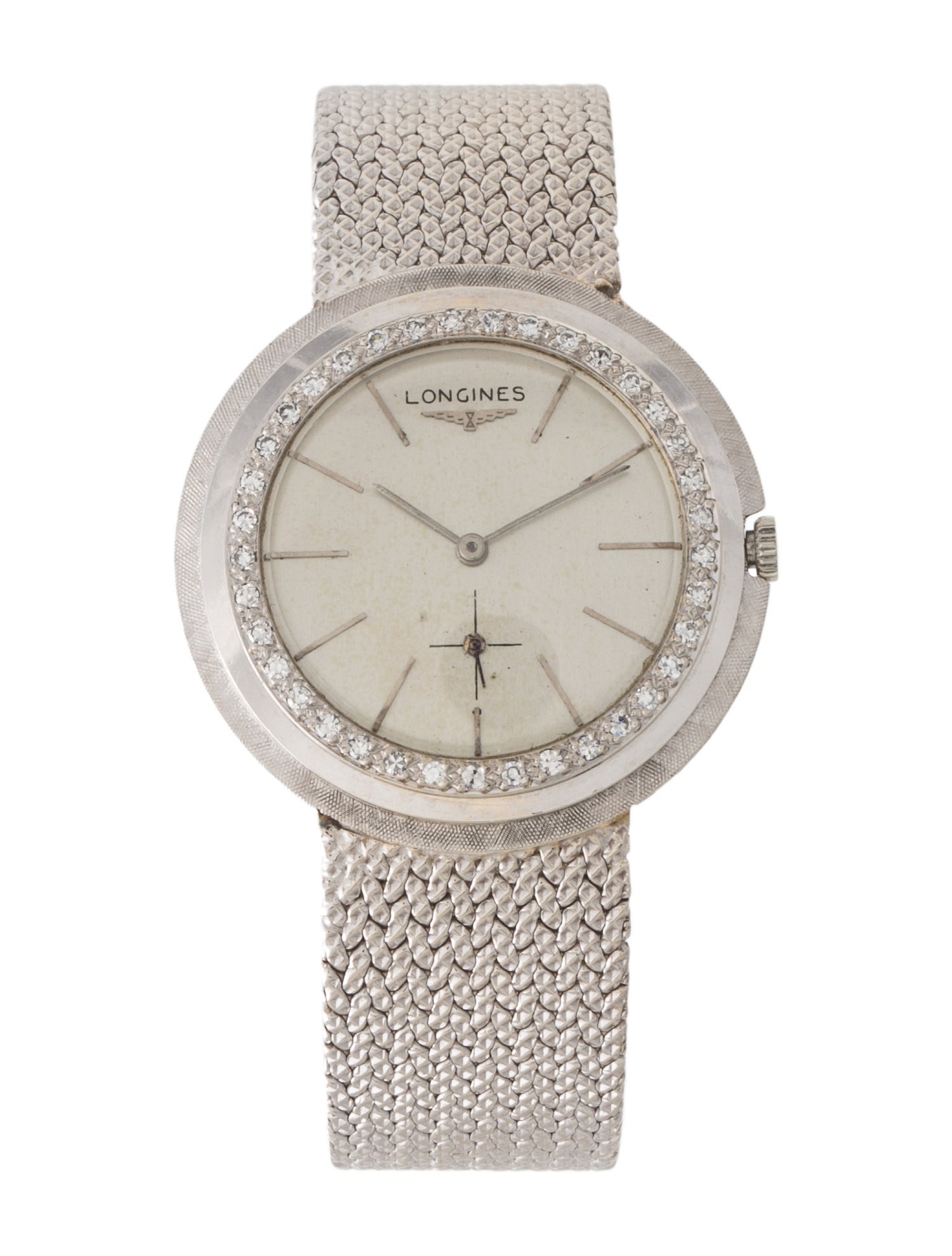 Longines Vintage White Gold and Diamond Watch