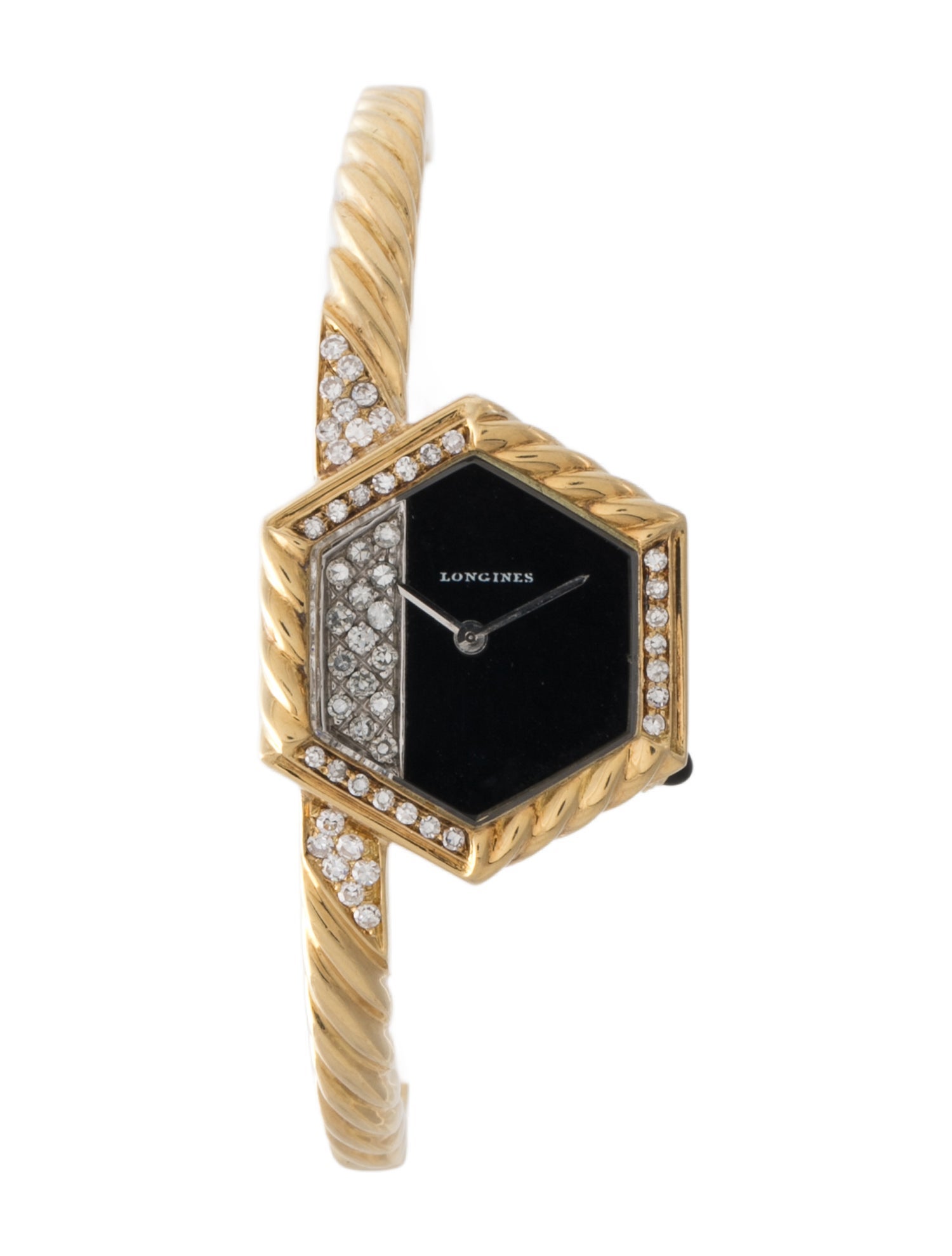 Longines Diamond Onyx Hexagonal Watch