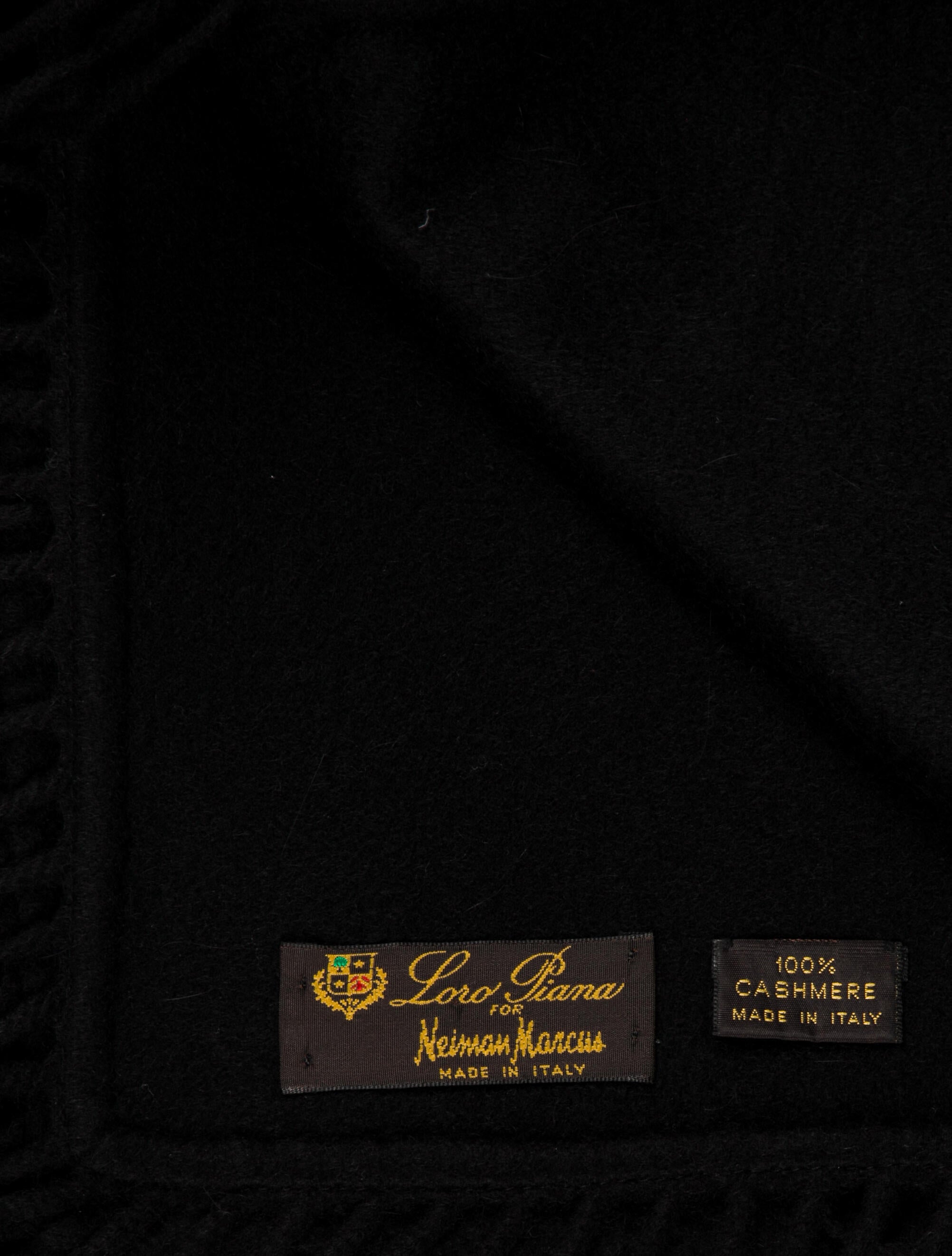 Loro Piana x Neiman Marcus Cashmere Throw Blanket Black Bedding