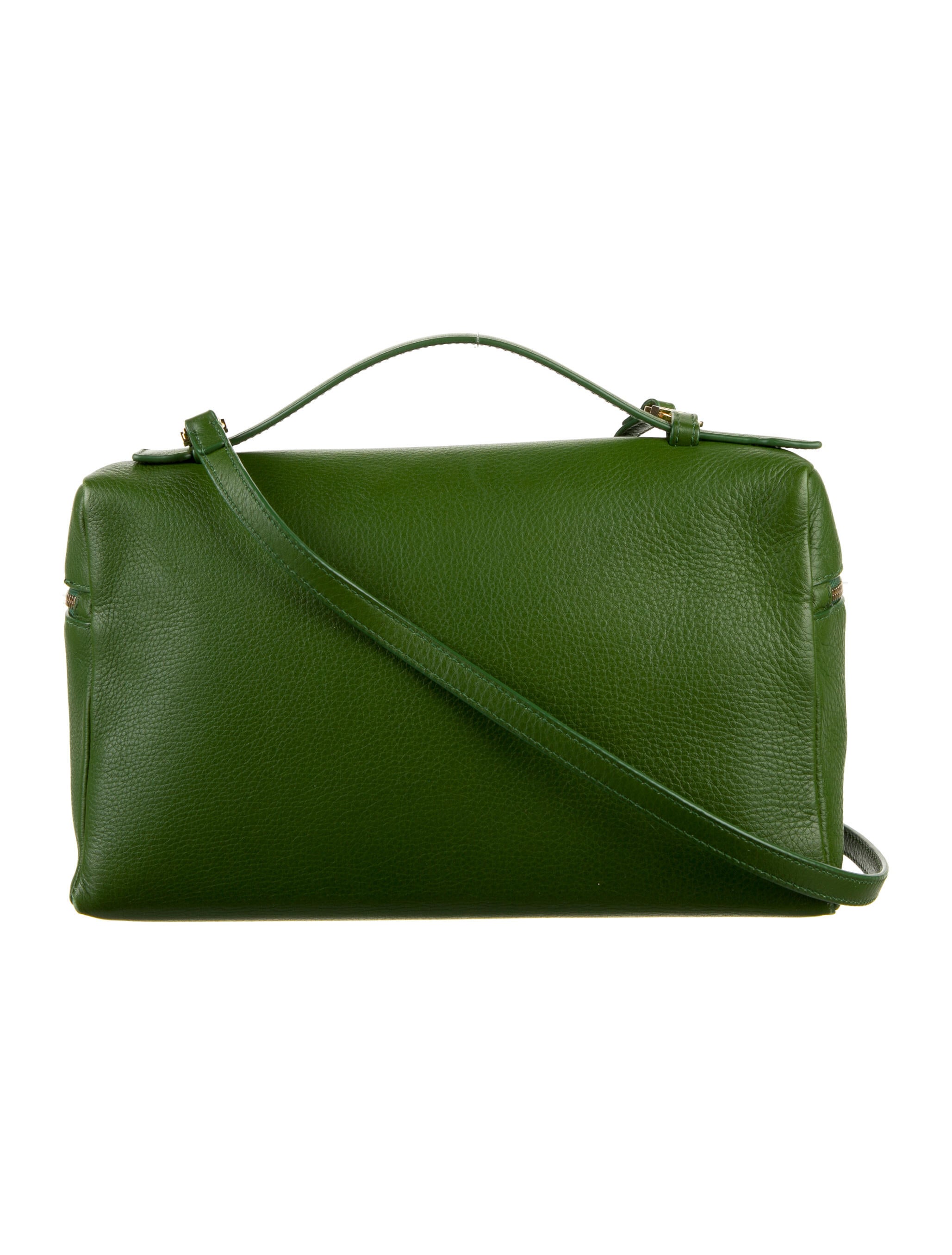 Loro Piana☆未使用☆ Loom bag L32 Grained Calfskin Dark Chocolate Licorice/Sun Gold
