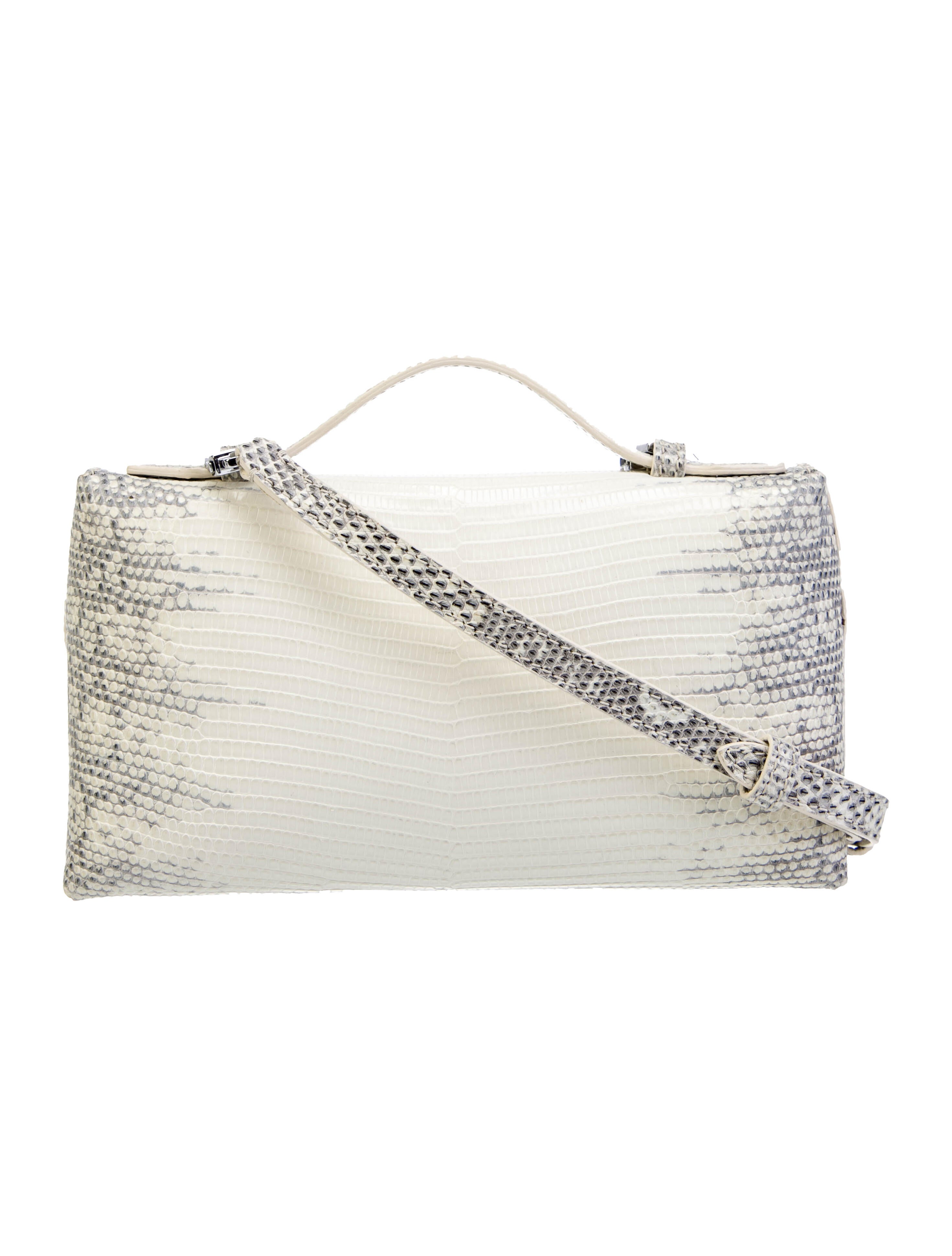 Loro Piana Extra Pouch L19 Lizard Crossbody bag. - Neutrals