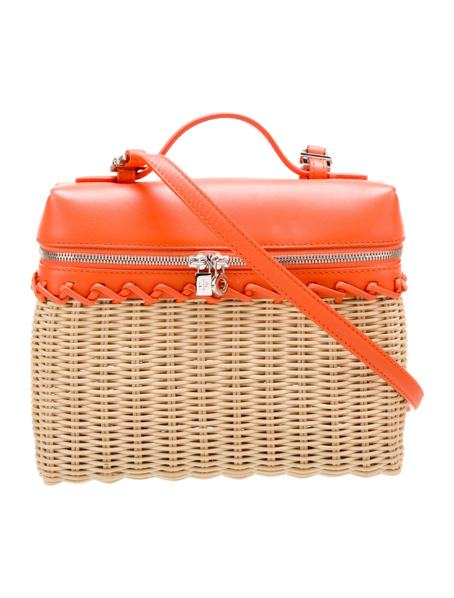 Loro Piana Wicker Extra Pocket North-South L19 Bag - Orange