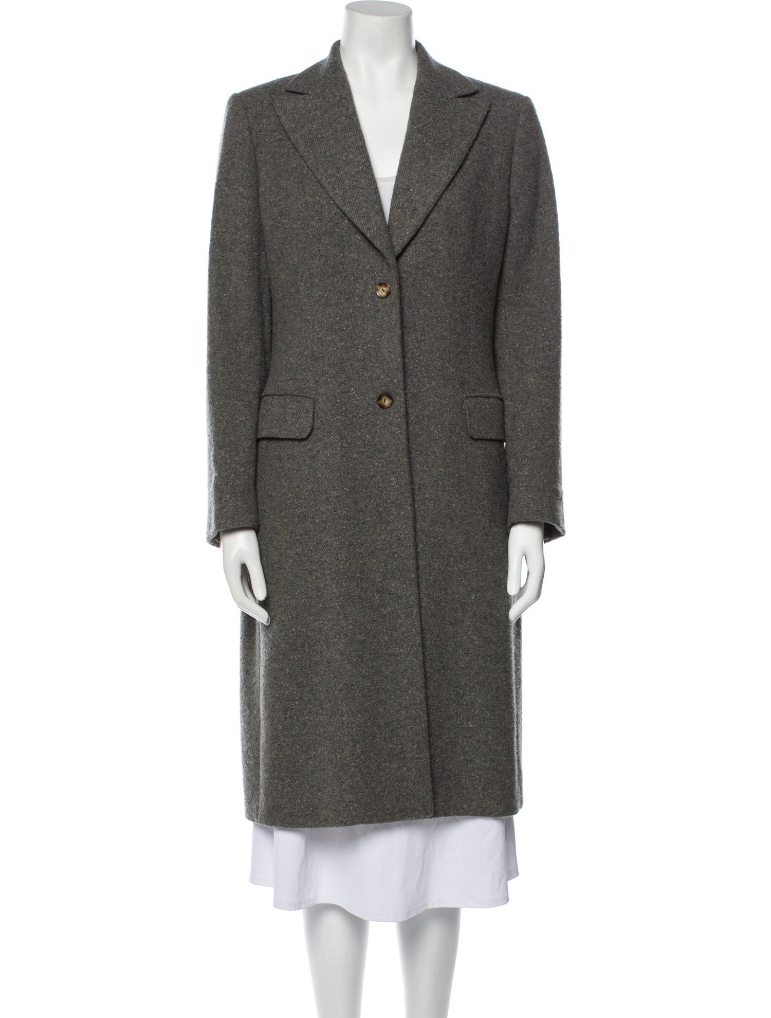 Loro Piana Cashmere Tweed Pattern Coat - Grey Coats, Clothing ...