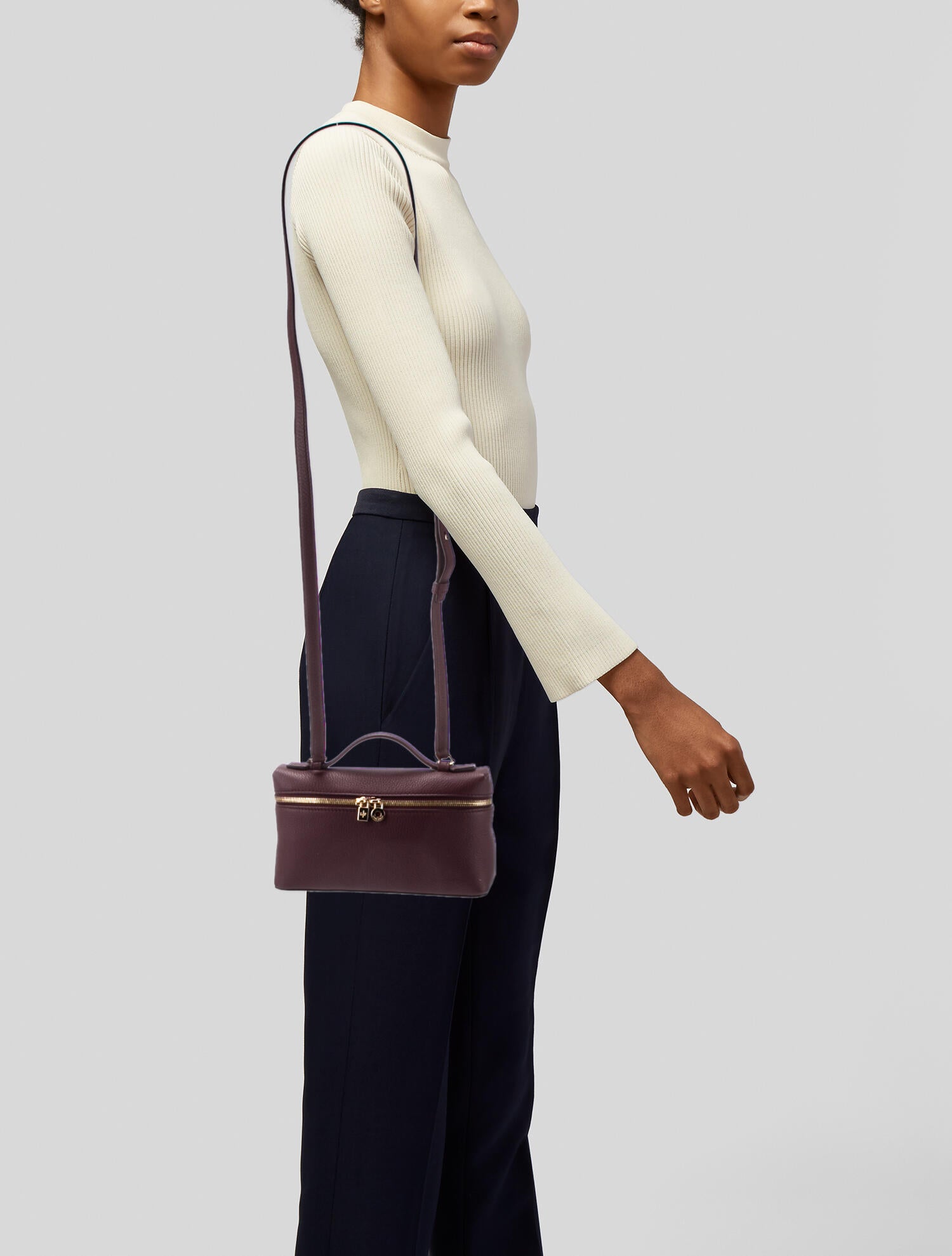 Loro Piana Leather Crossbody Bag w Tags Burgundy Crossbody Bags Handbags LOR161157 The