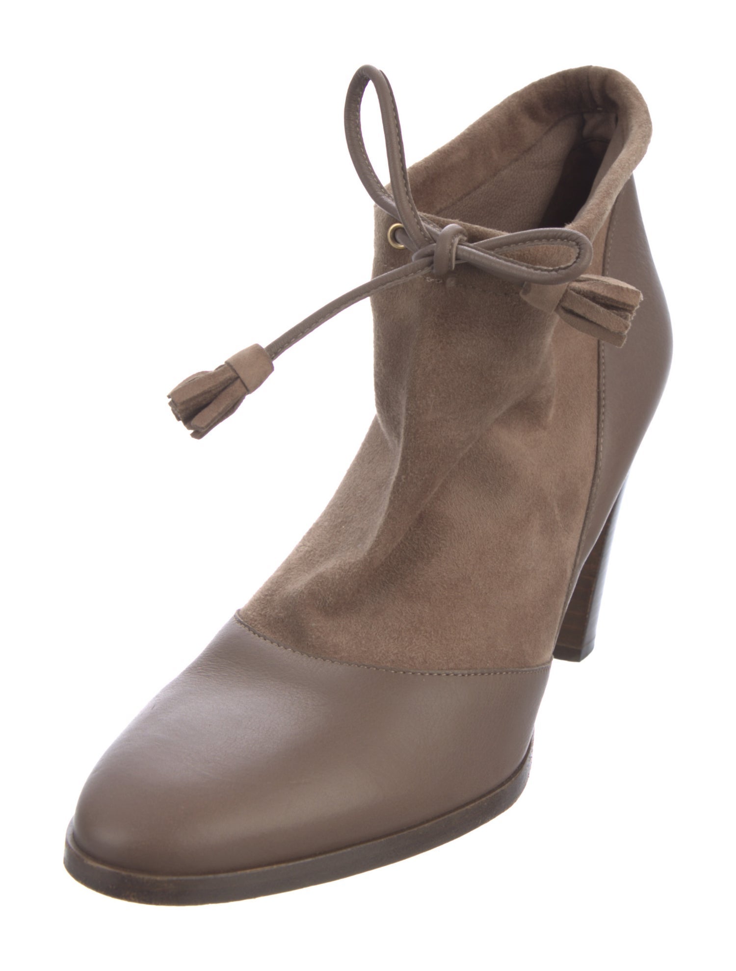 Loro Piana Leather Tassel Accents Lace-Up Boots