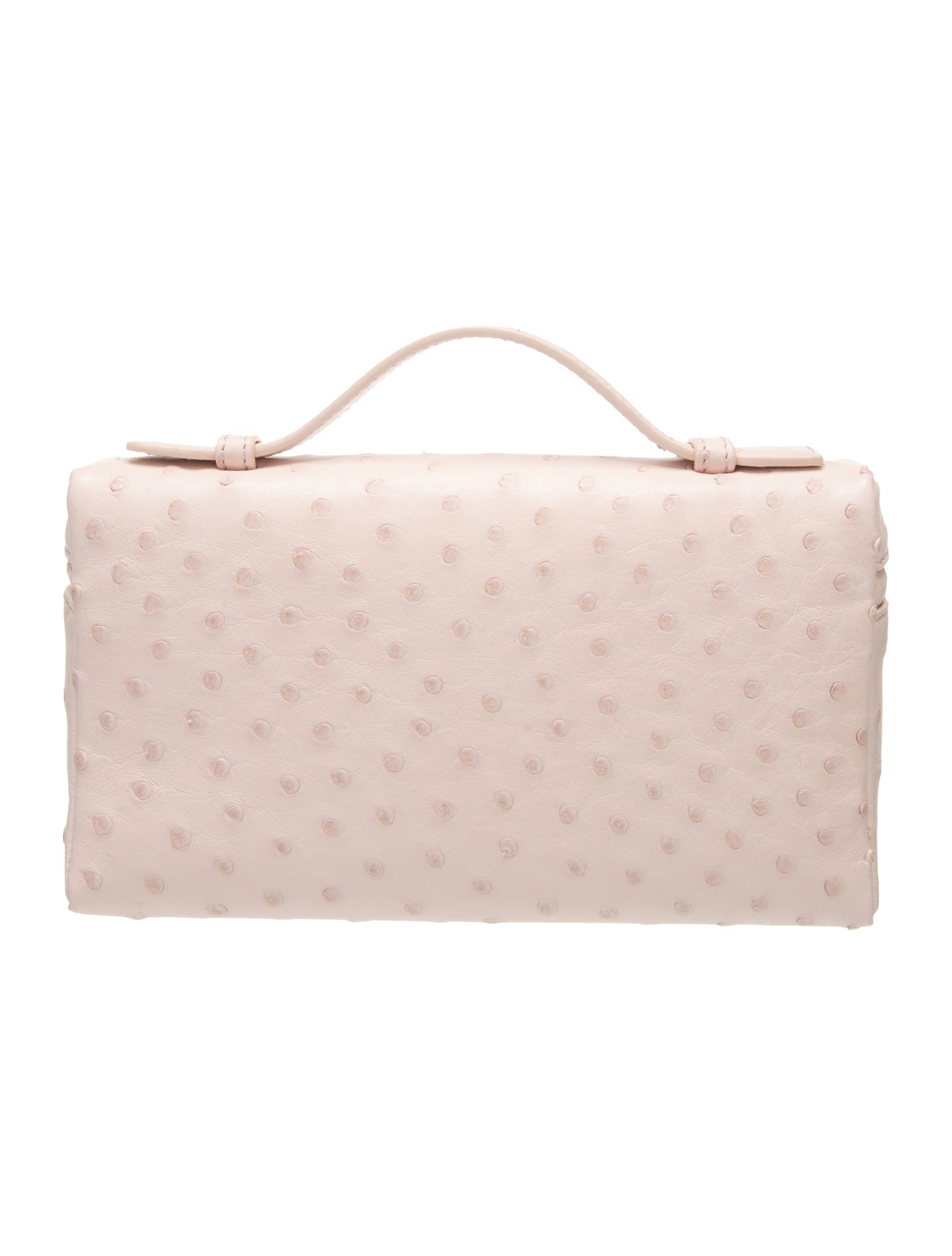 Loro Piana Ostrich Leather L19 Handle Bag w/Tags - Pink Handle