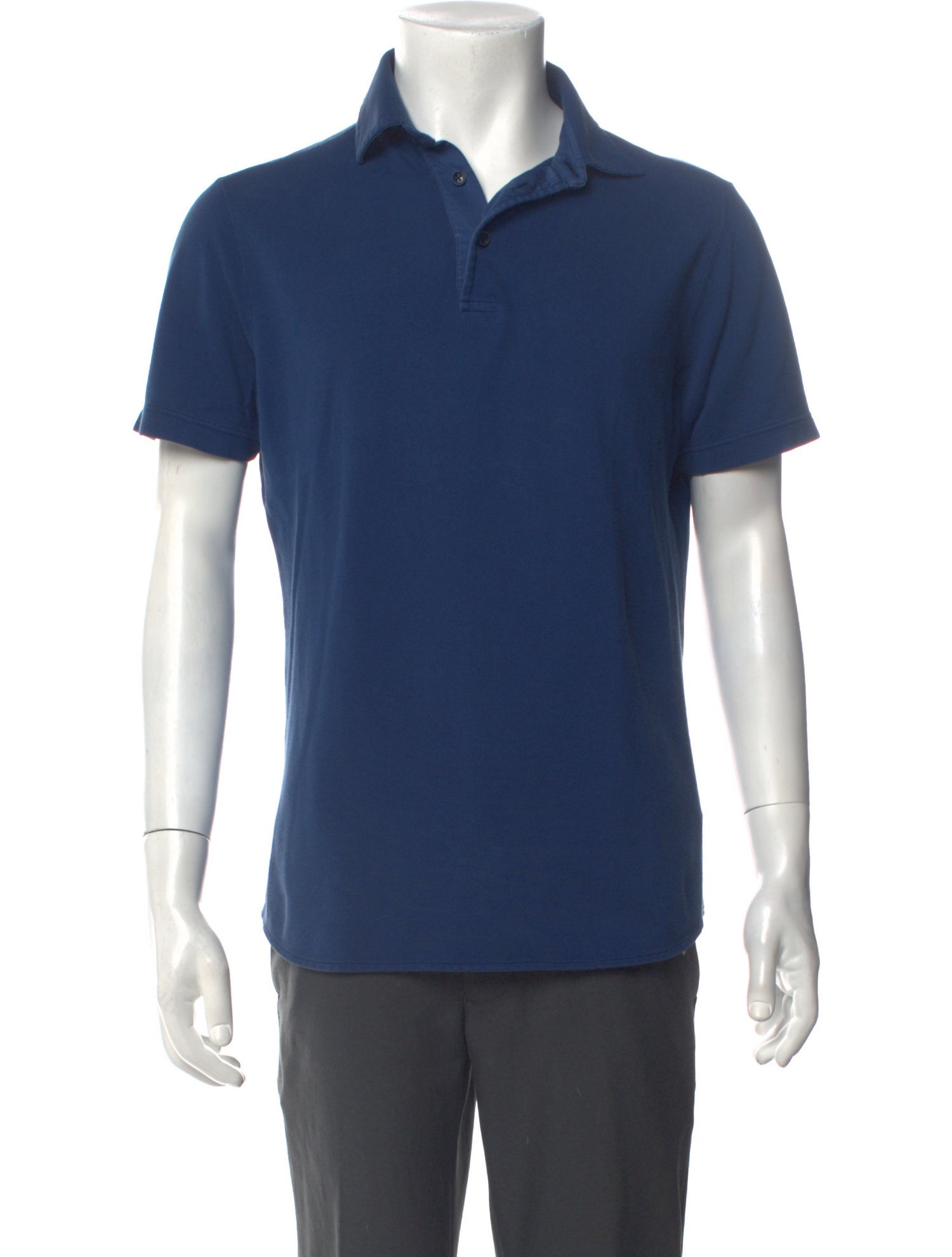 Loro Piana Collar Short Sleeve Polo Shirt Blue Polos, Clothing