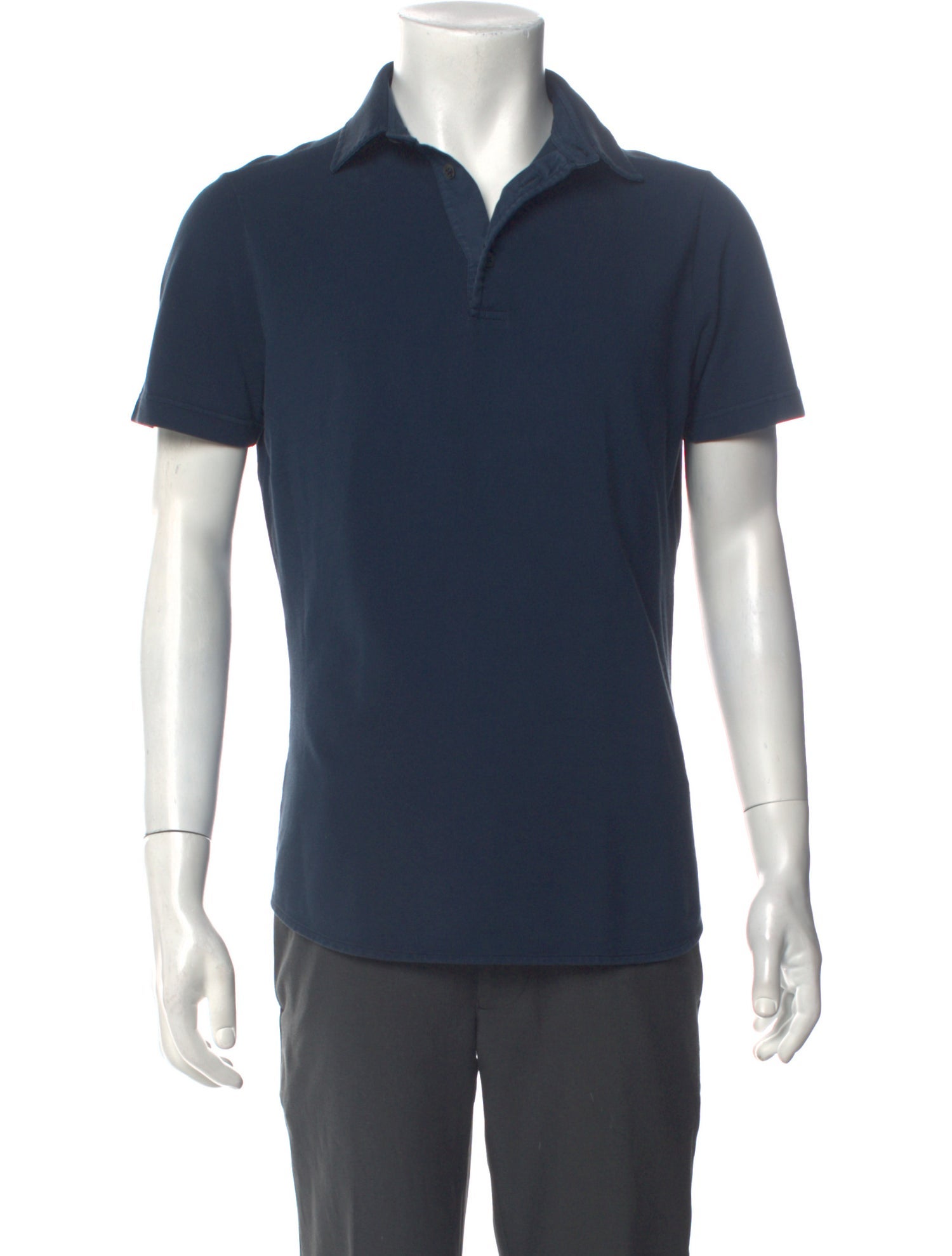 Loro Piana Collar Short Sleeve Polo Shirt Blue Polos, Clothing