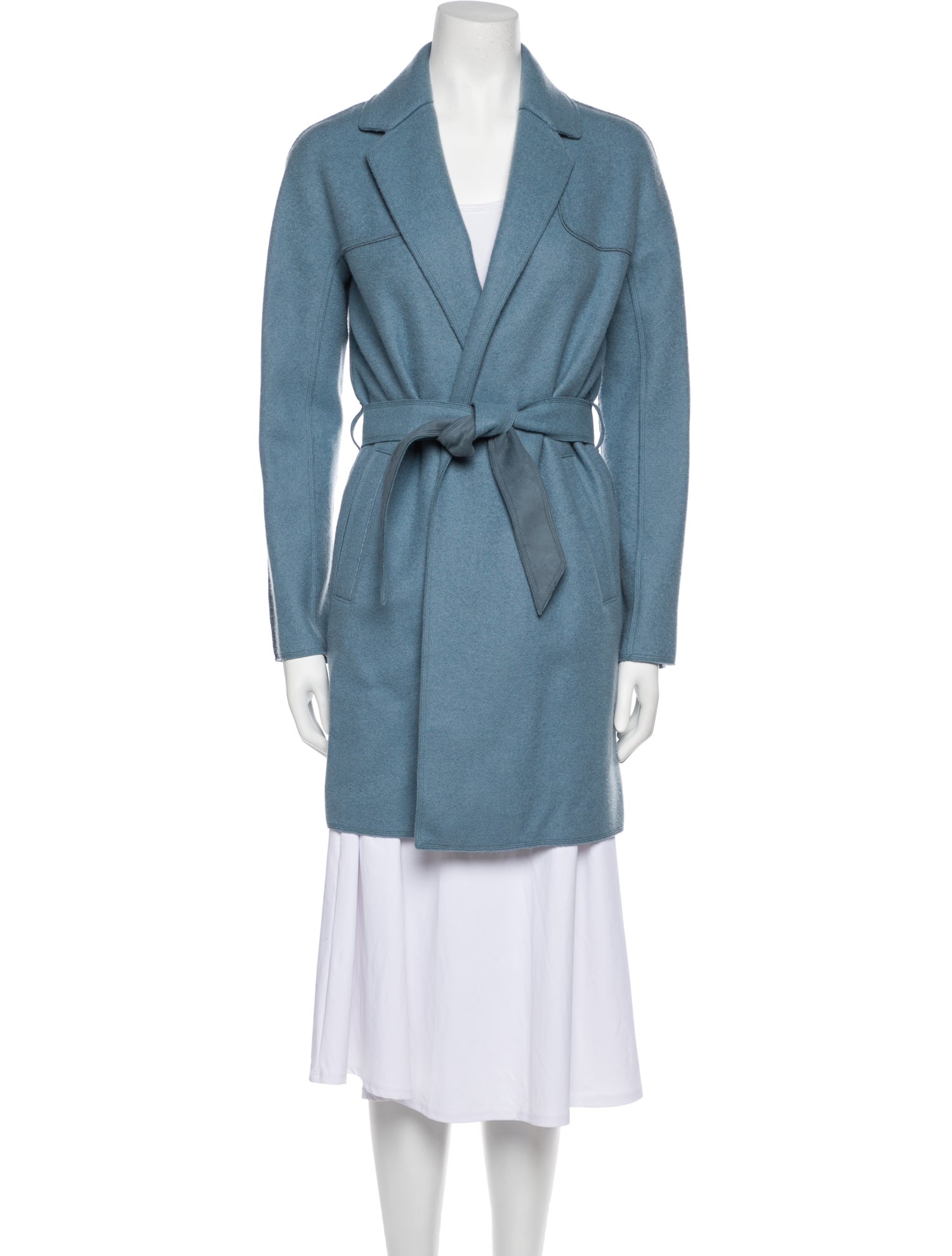 Loro Piana Cashmere Trench Coat Blue Coats, Clothing LOR172470 