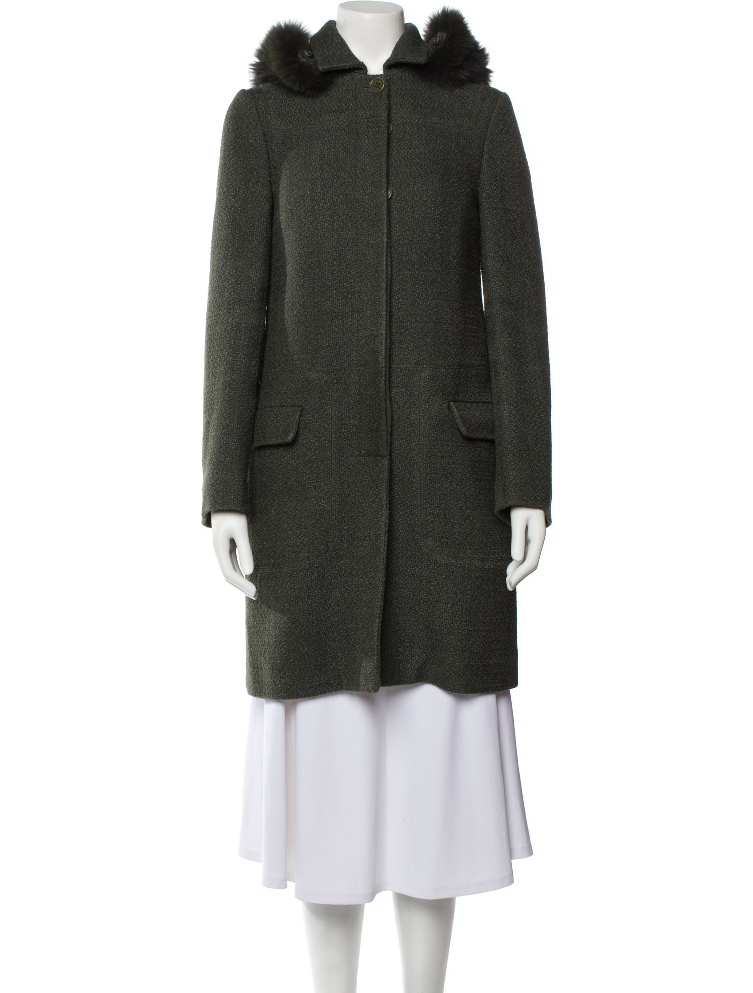 Loro Piana Fox Fur Trim Coat