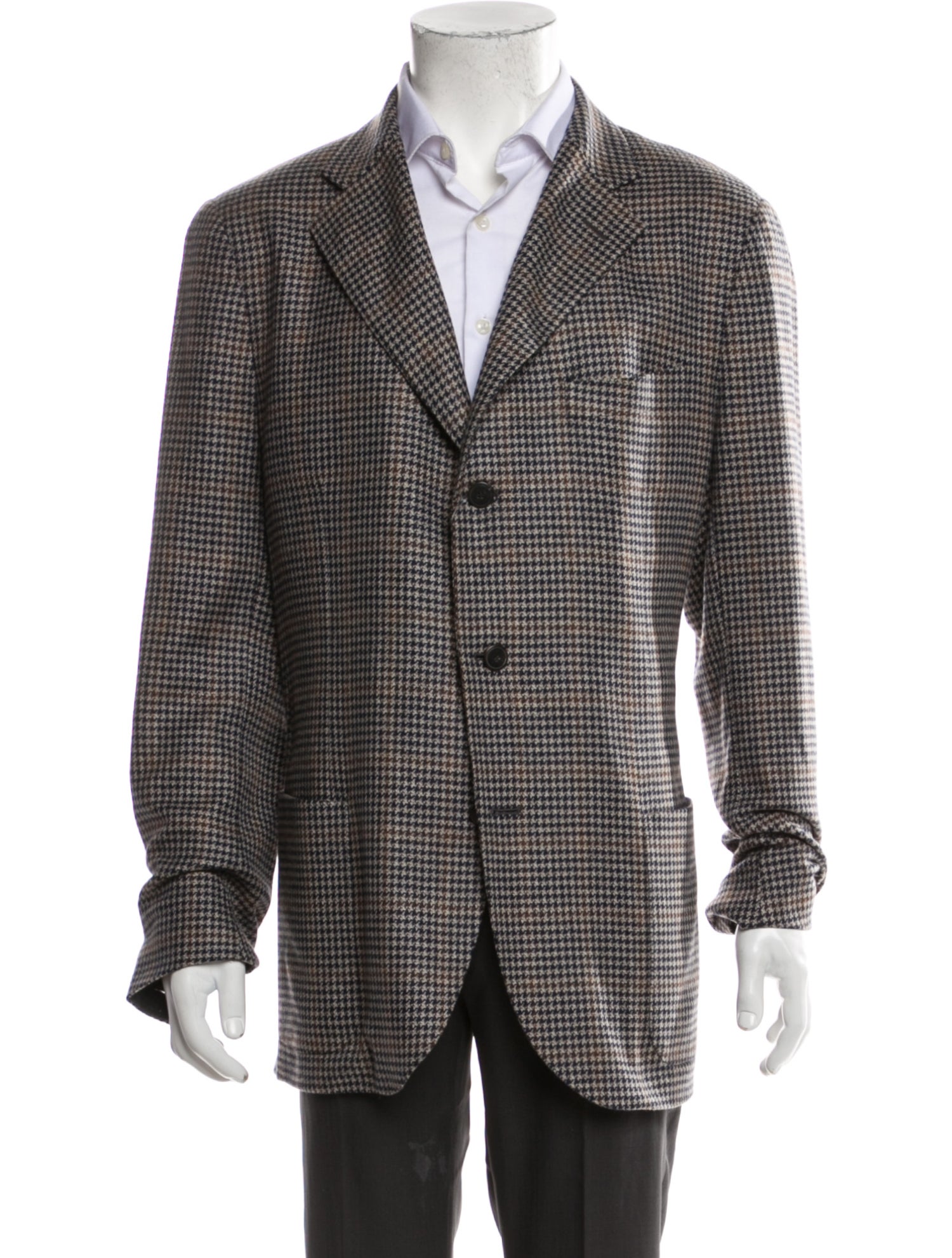 Loro Piana Cashmere Houndstooth Print Sport Coat