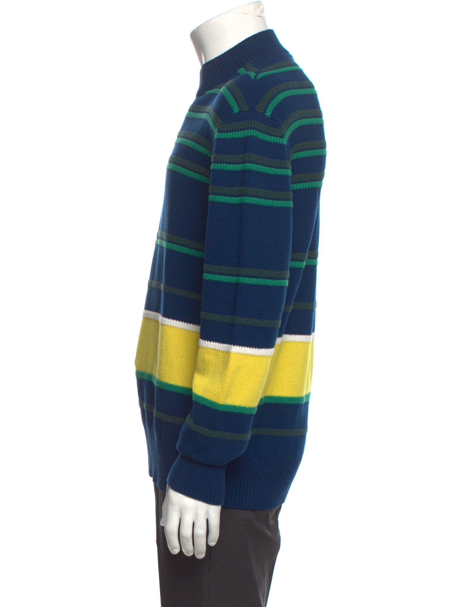 Loro Piana Striped Mock Neck Pullover