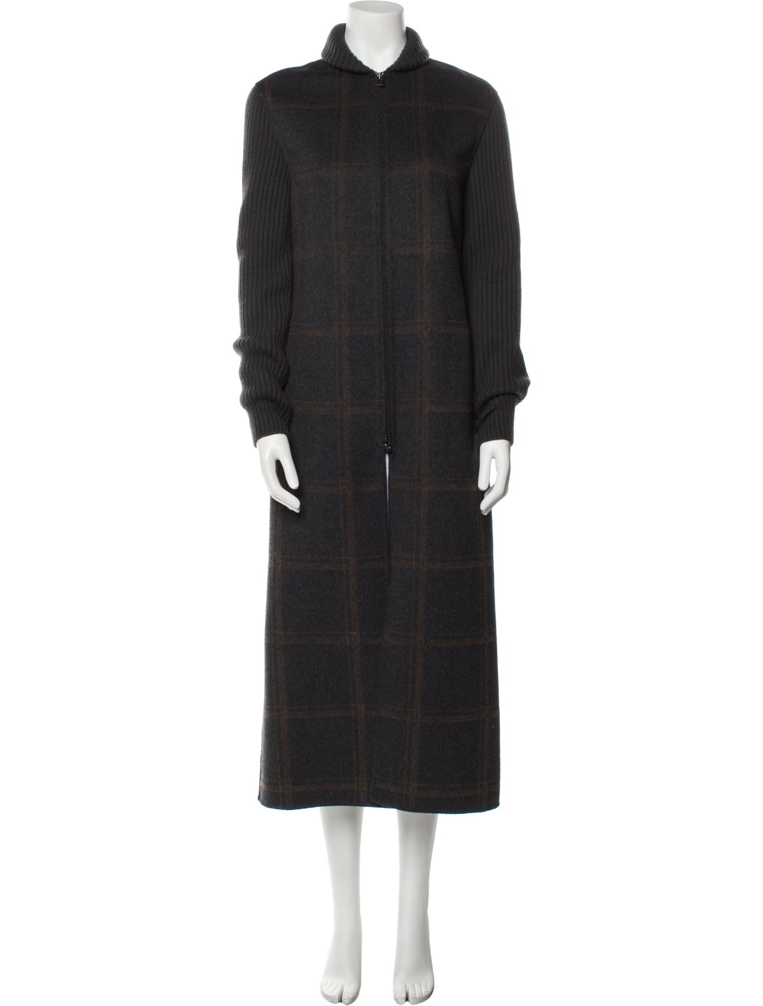 Loro Piana Cashmere Plaid Print Coat - Brown Coats, Clothing ...