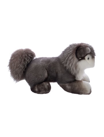 LORO PIANA Decorative Accents Fox & Mink Fur Plush Husky