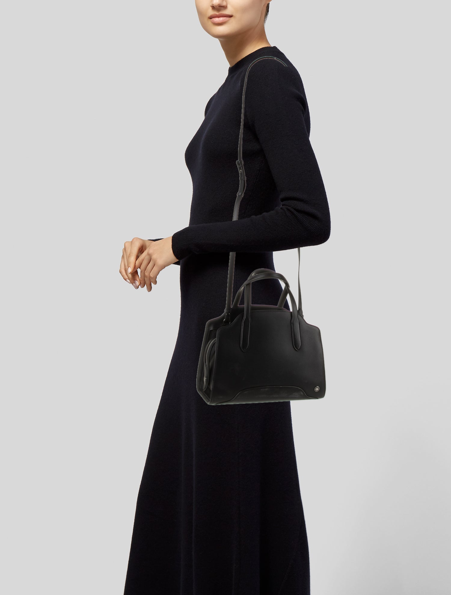 Loro Piana Leather Top Handle Bag Small
