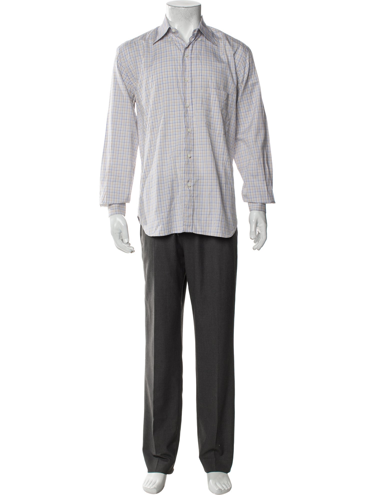 Loro Piana Plaid Print Long Sleeve Shirt