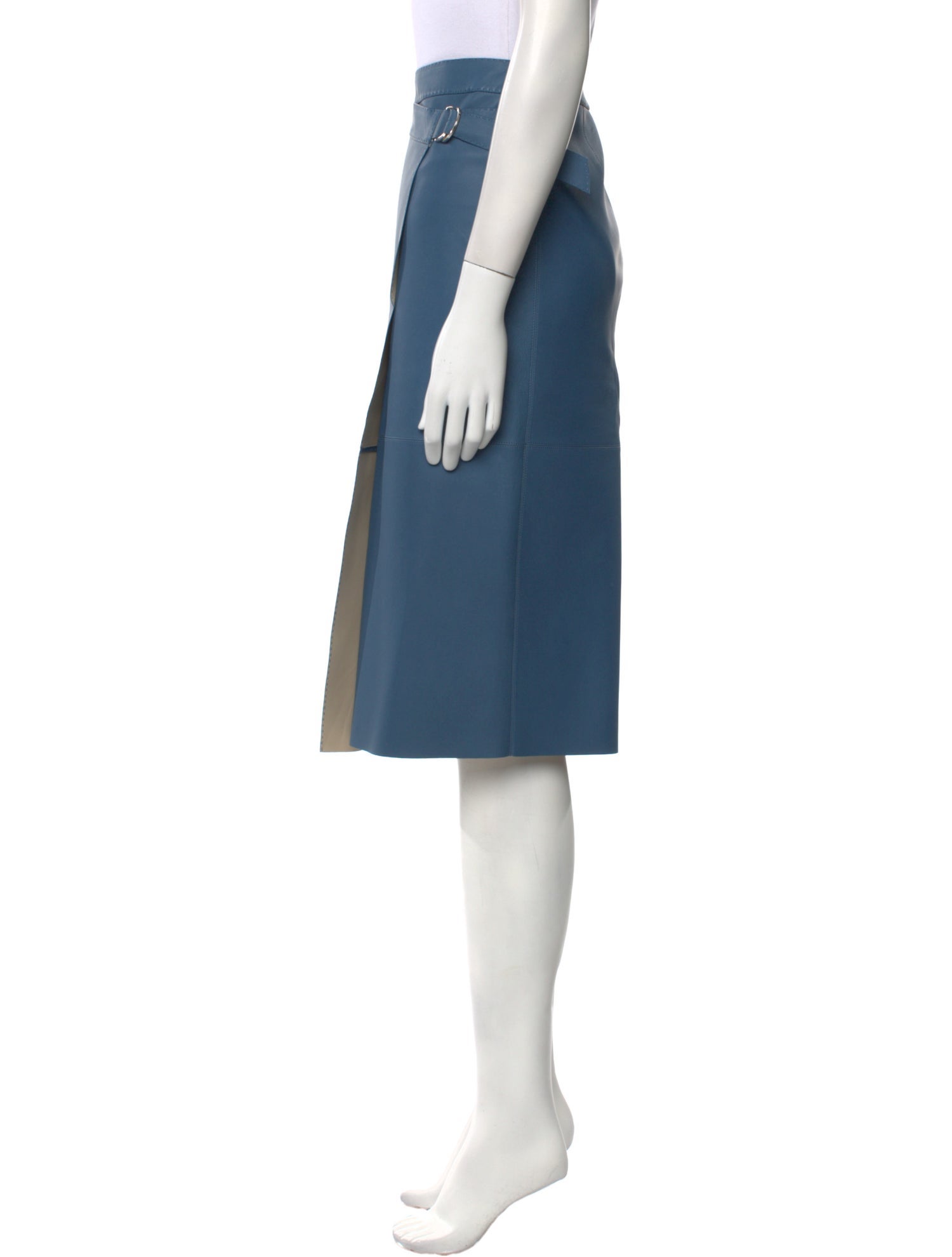 Loro Piana Leather Knee-Length Skirt