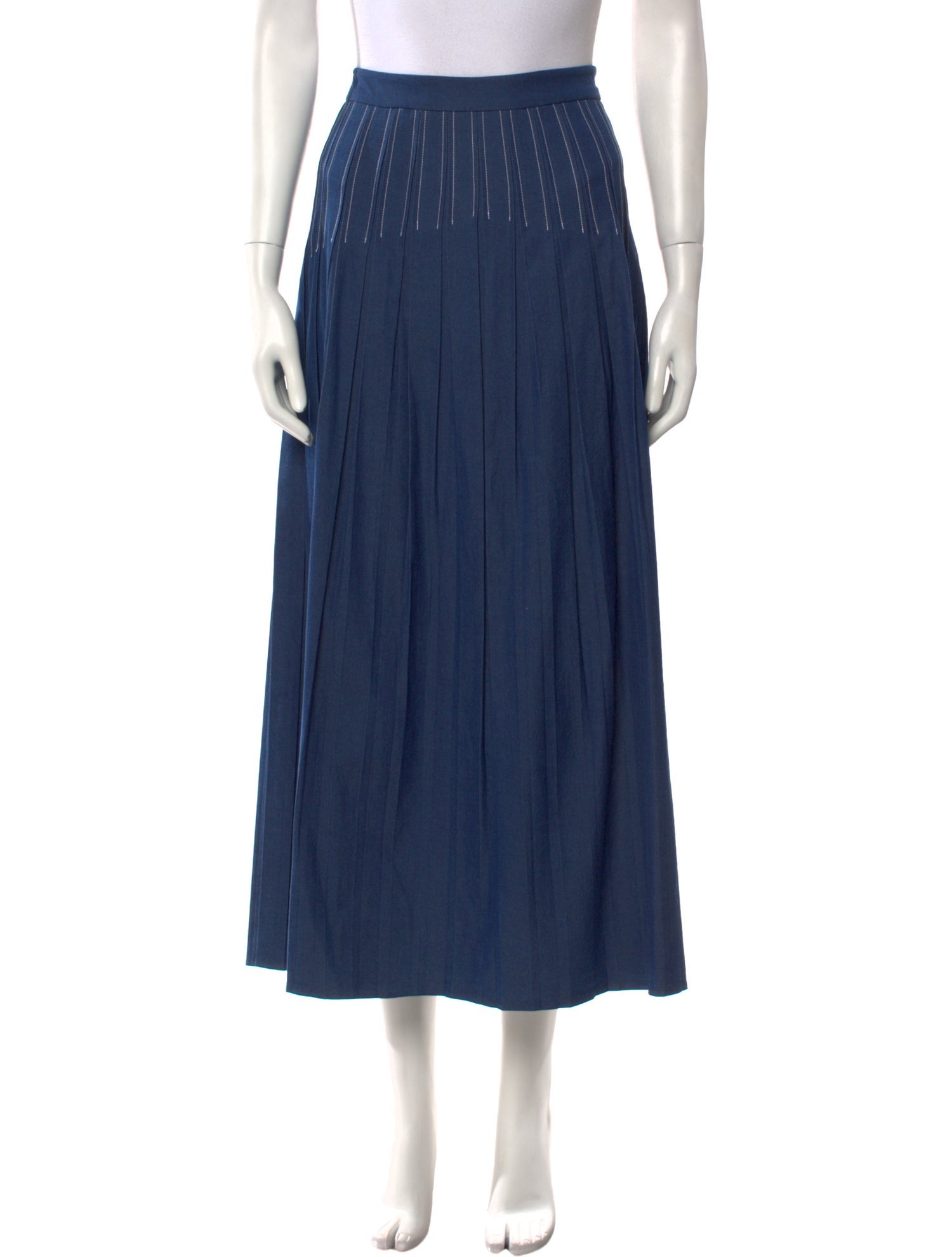 Loro Piana Pleated Accents Midi Length Skirt