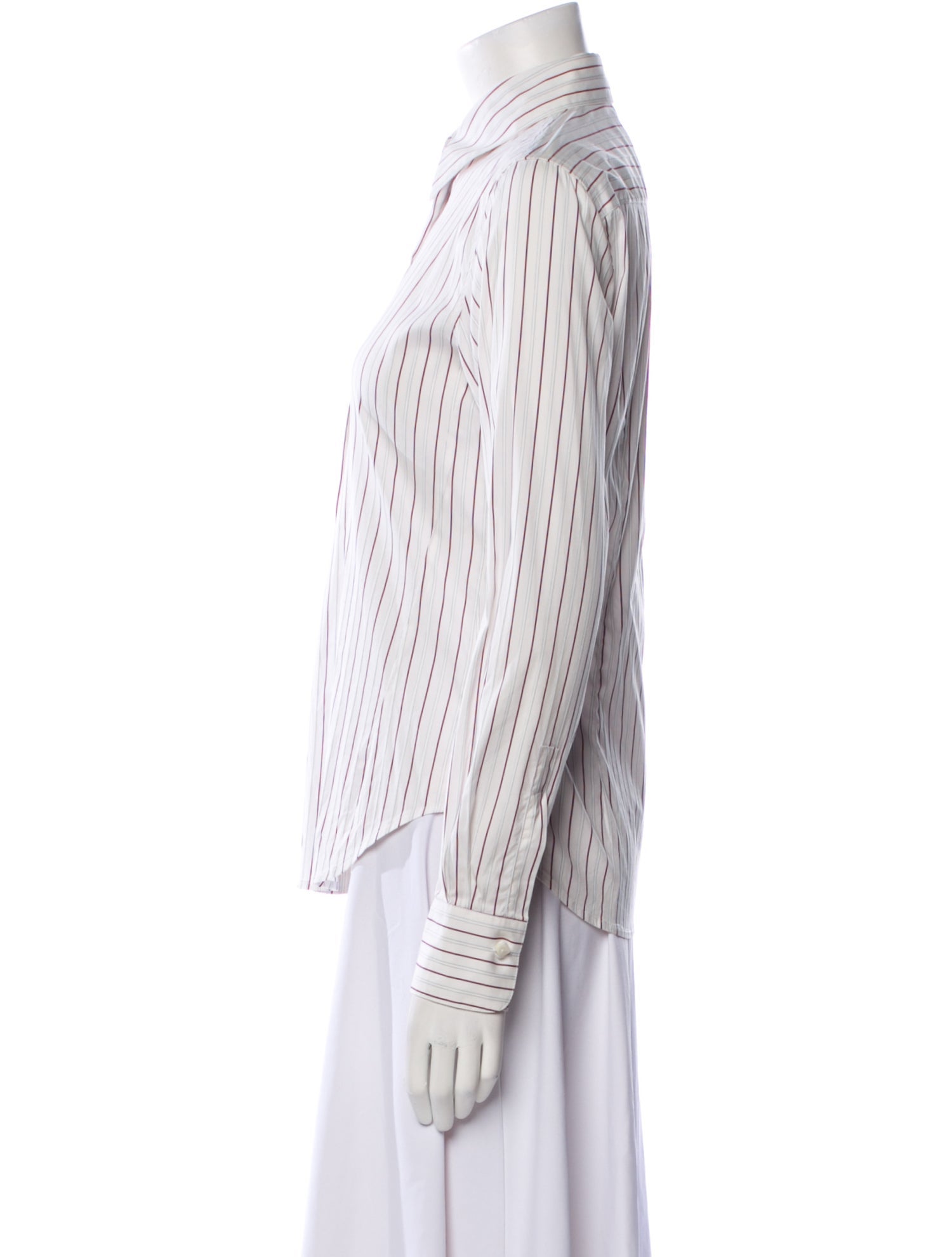 Loro Piana Striped Long Sleeve Button-Up Top