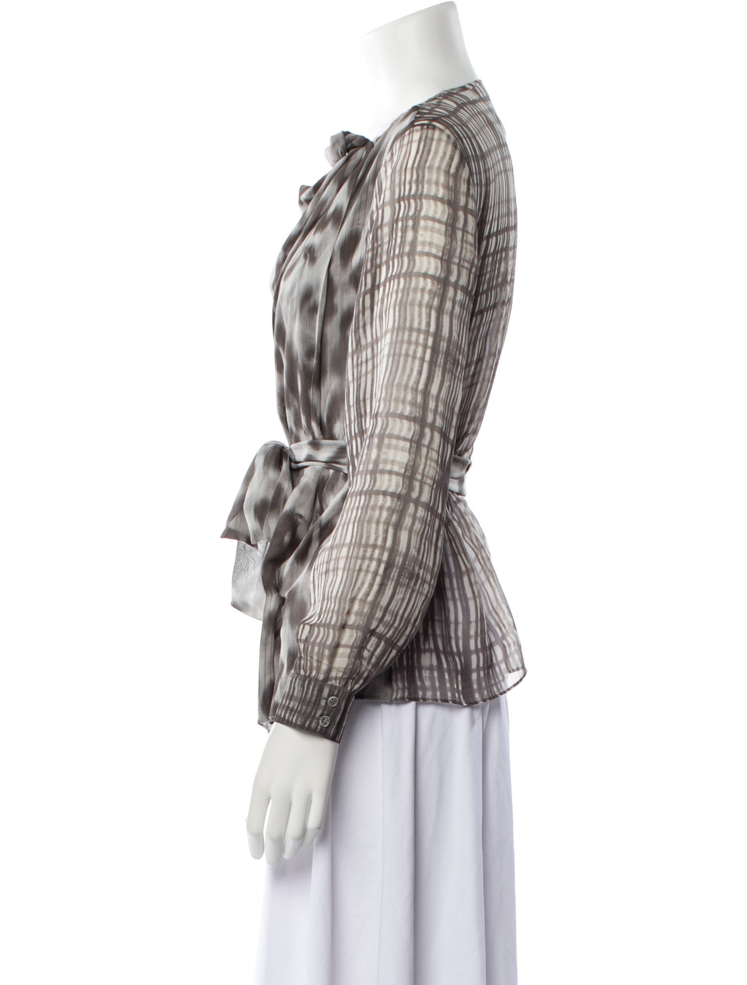 Loro Piana Silk Animal Print Blouse