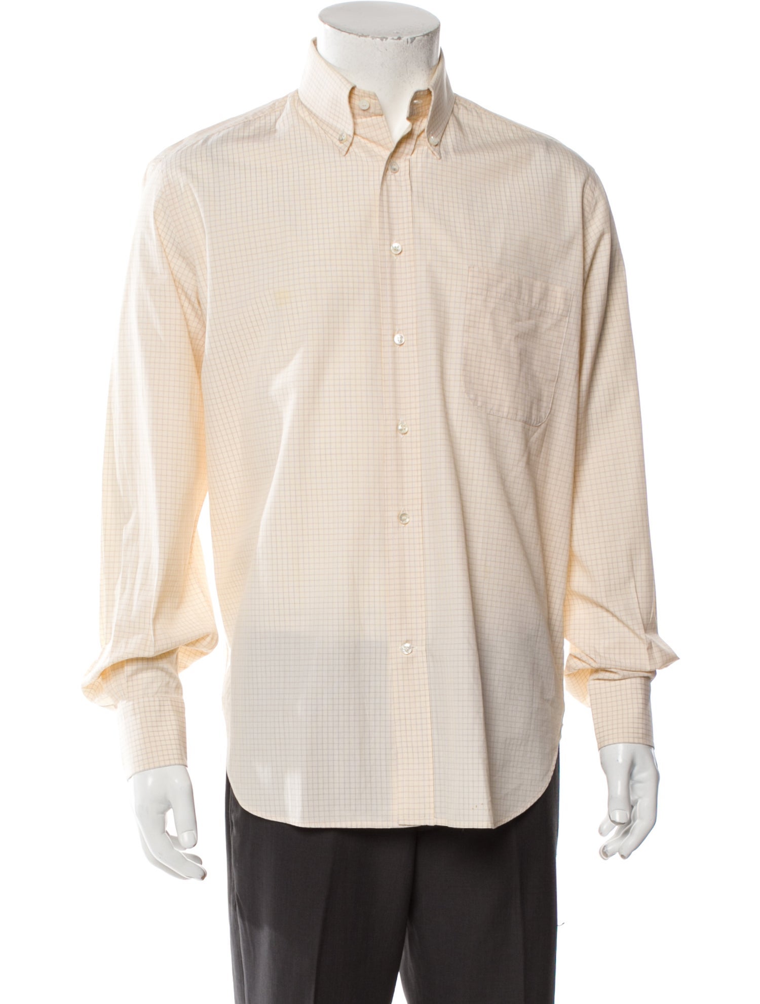 Loro Piana Plaid Print Long Sleeve Dress Shirt