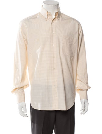 Loro Piana Plaid Print Long Sleeve Dress Shirt