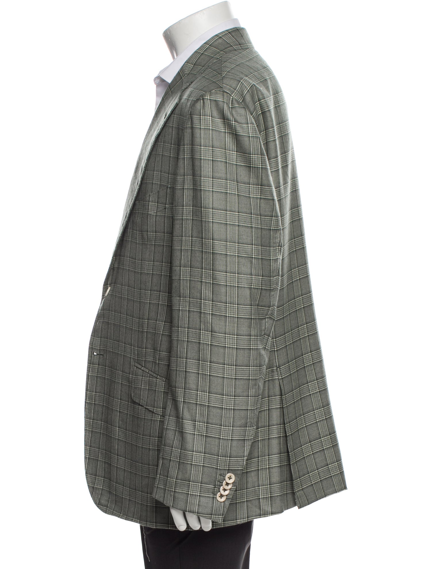 Loro Piana Cashmere Plaid Print Blazer