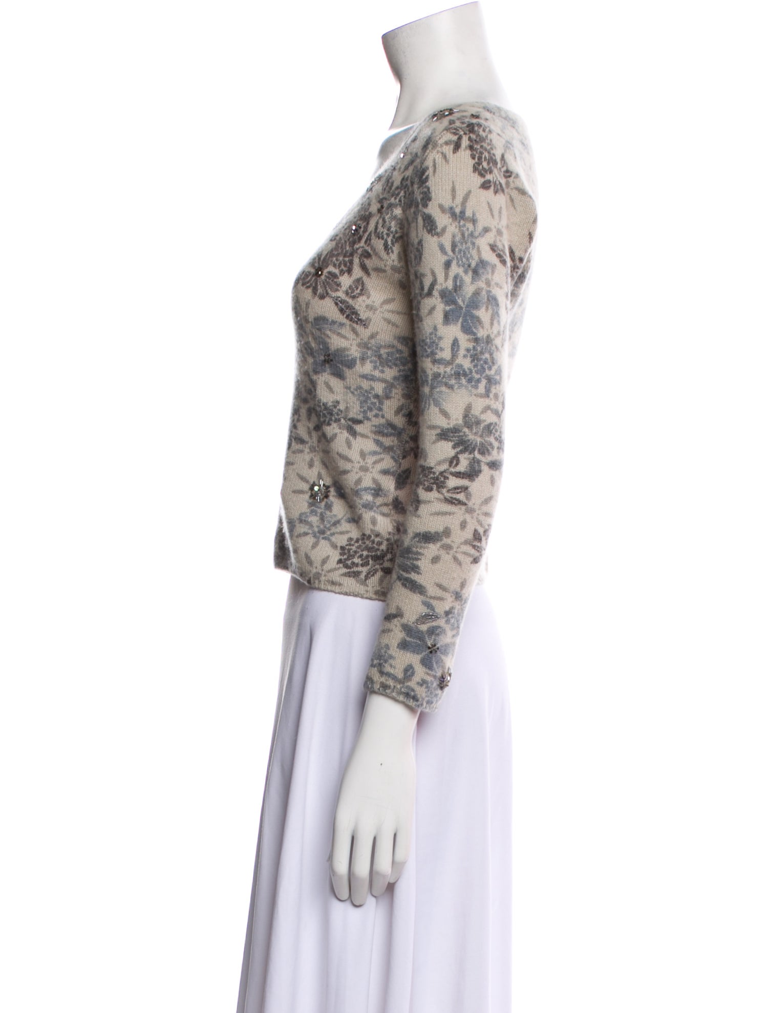 Loro Piana Cashmere Floral Print Sweater