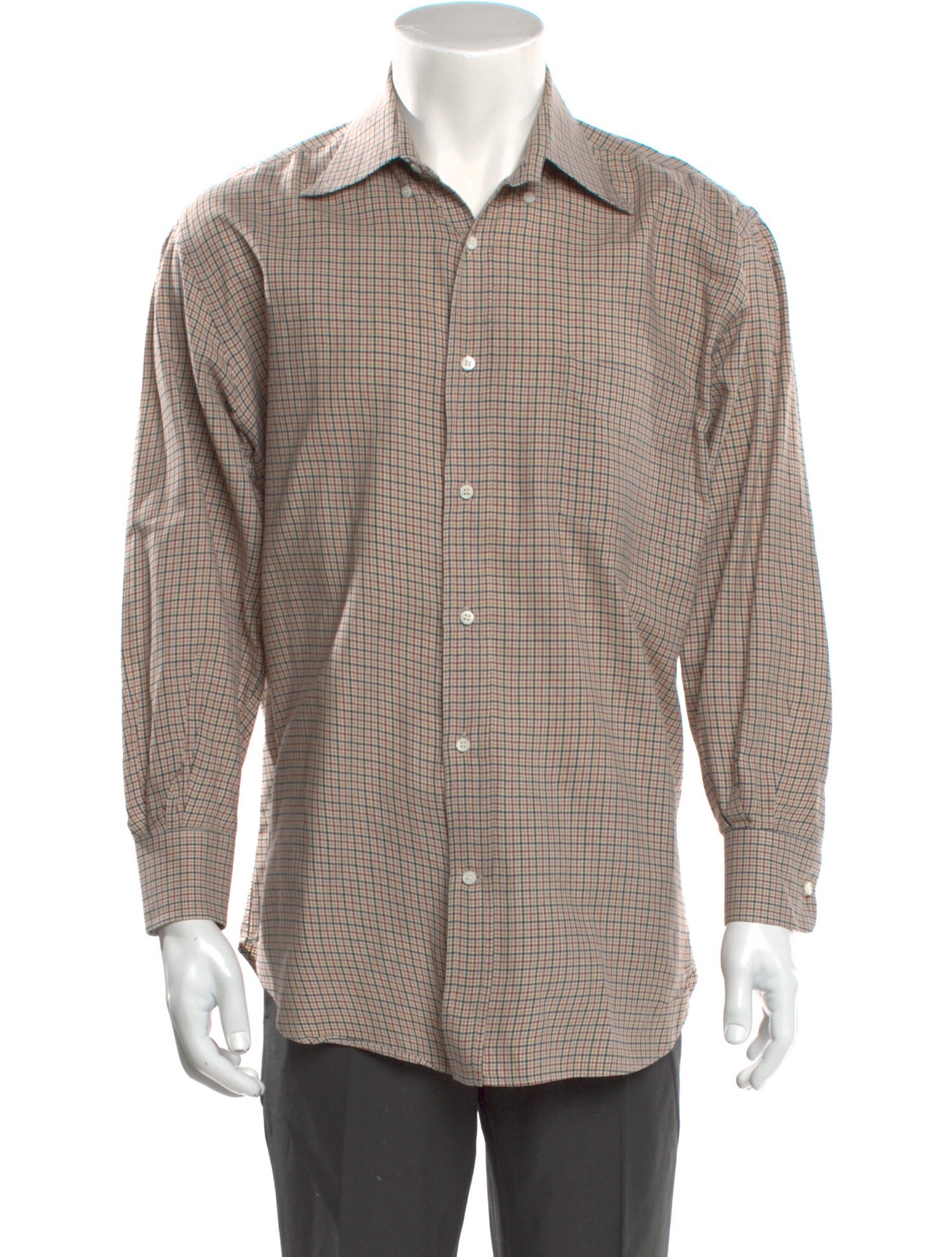 Loro Piana Plaid Print Long Sleeve Western Shirt