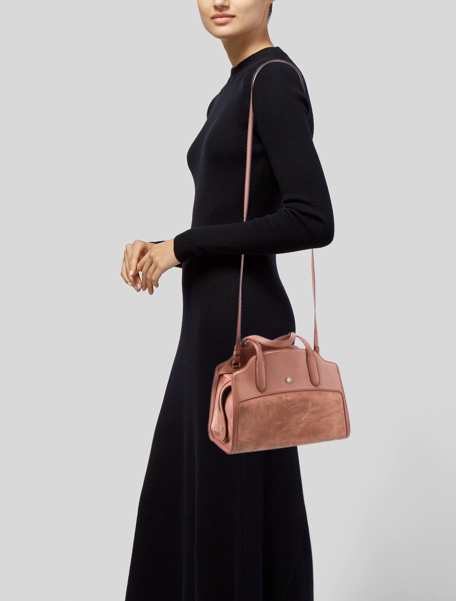 Loro Piana Suede Top Handle Bag