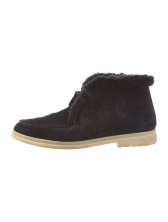 Loro Piana Walk and Walk Suede Lace-Up Boots