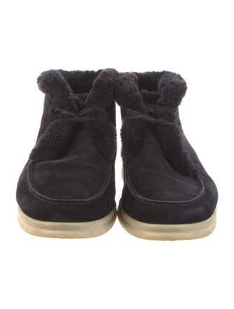 Loro Piana Walk and Walk Suede Lace-Up Boots