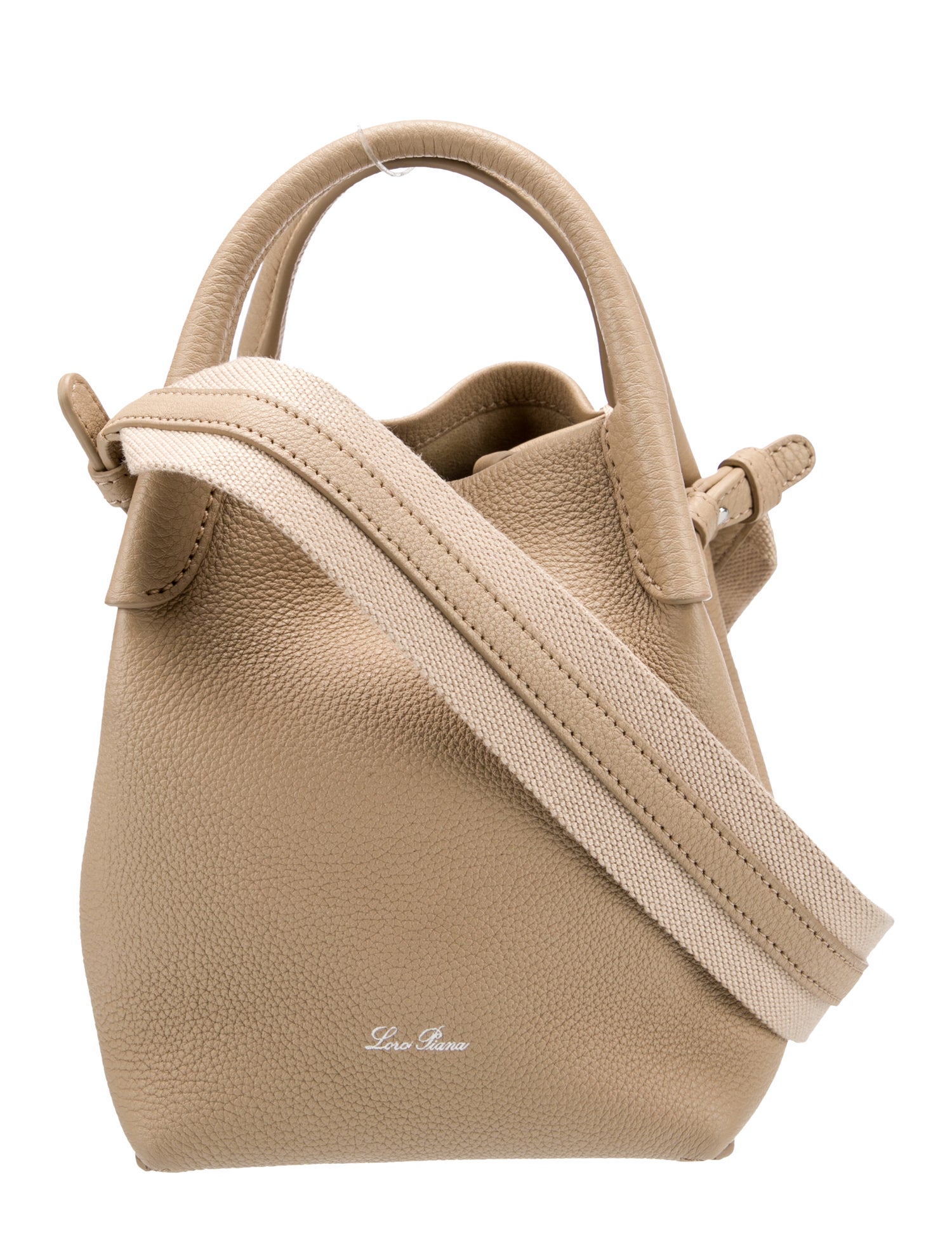 Loro Piana Bale Leather Top Handle Bag Micro