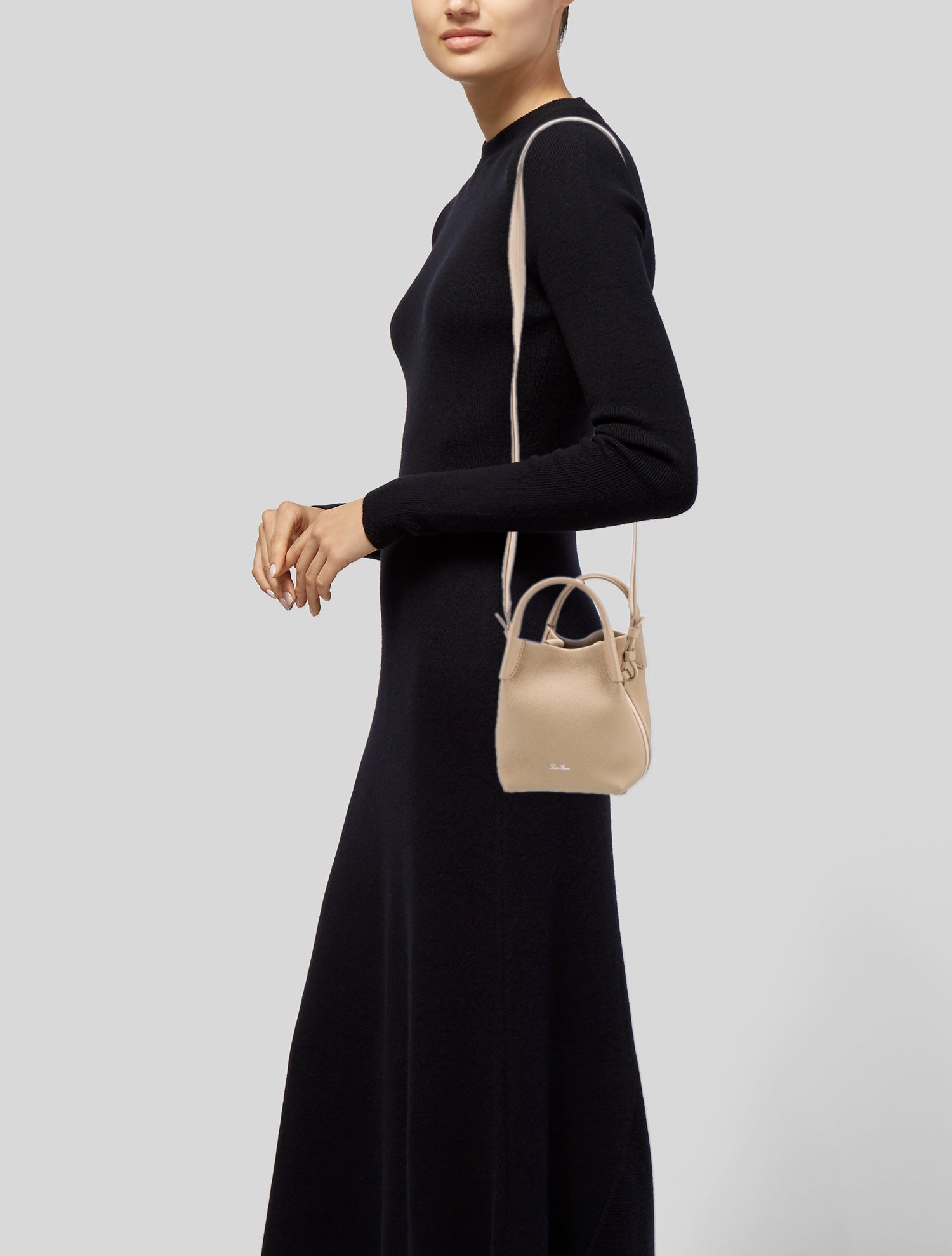 Loro Piana Bale Leather Top Handle Bag Micro