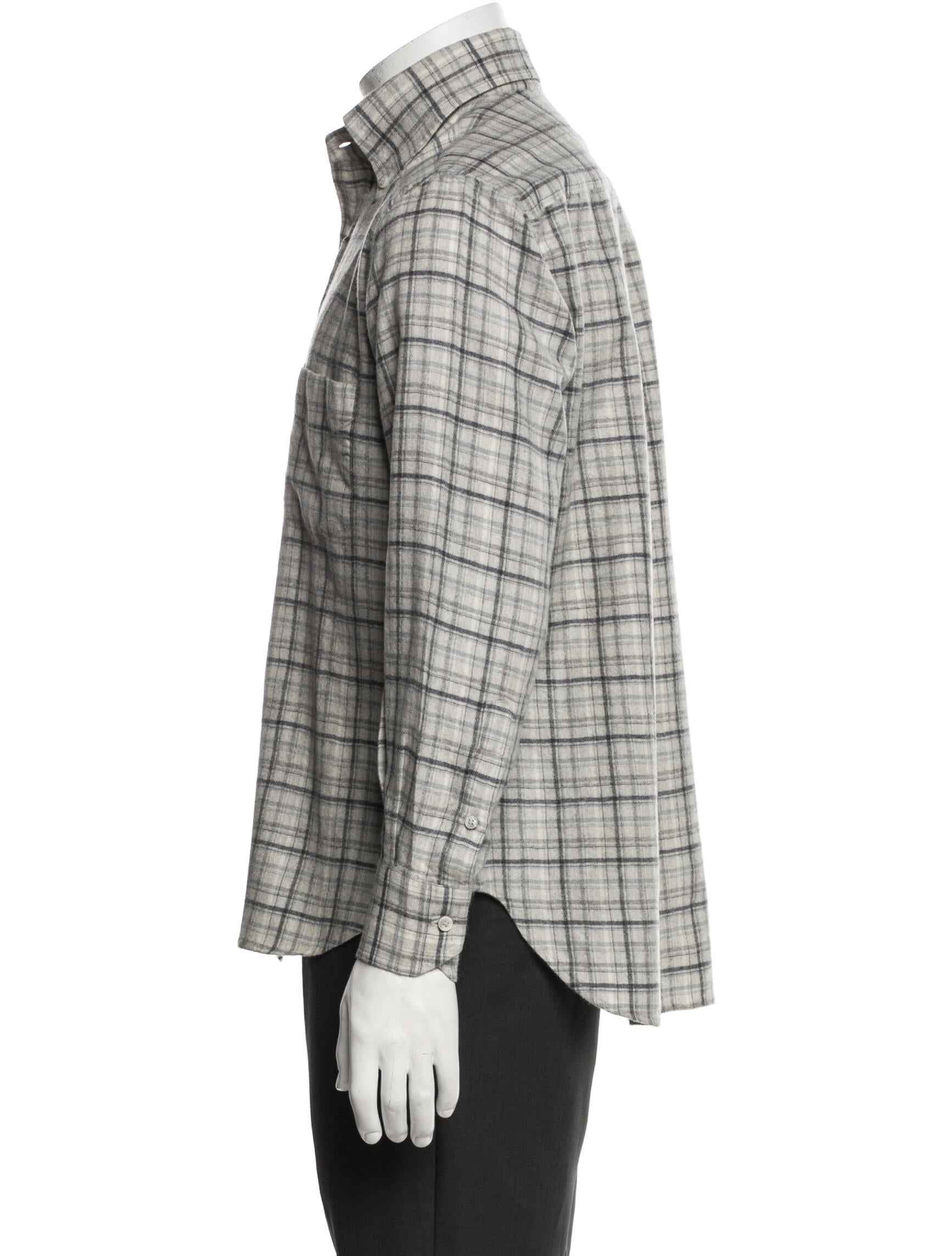 Loro Piana Cashmere Plaid Print Shirt