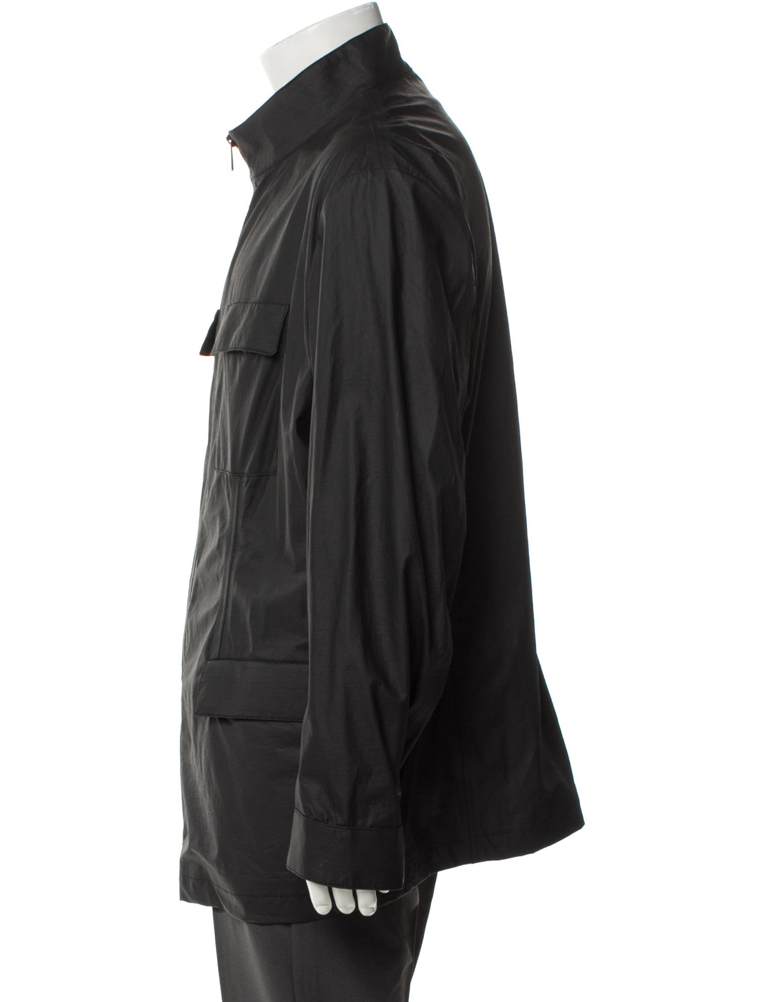 Armani Collezioni Tape Seam Weather Repellent Leather Windbreaker